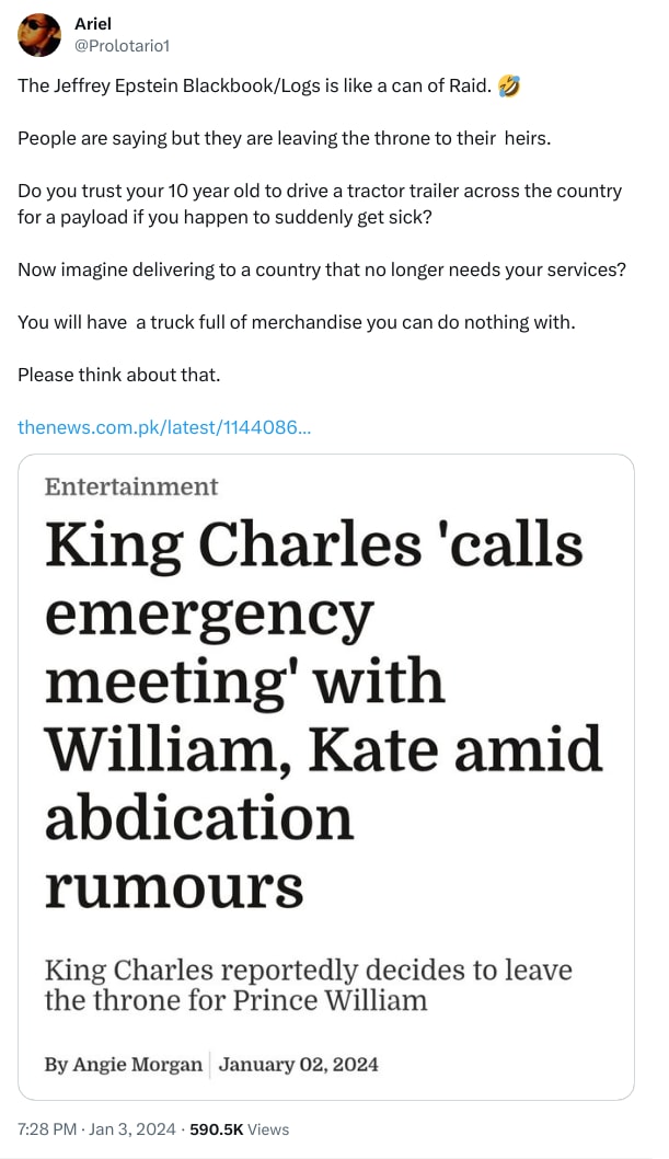 An X (Twitter) post from @Prolotario1 - Ariel