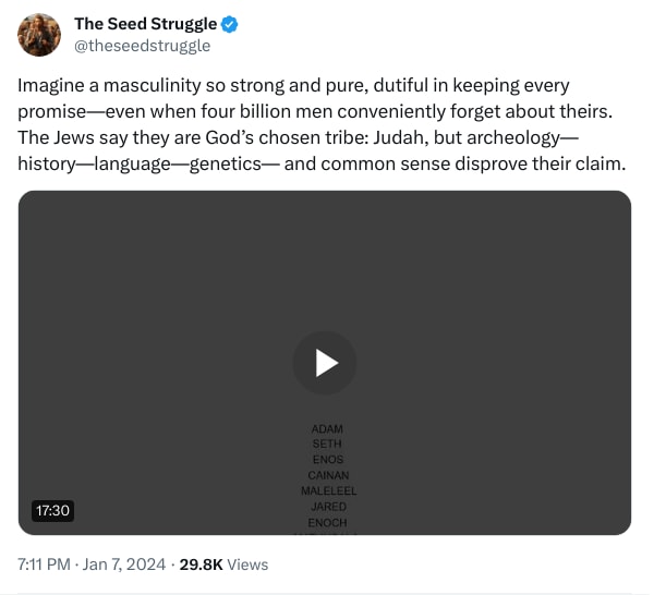 An X (Twitter) post from @theseedstruggle - The Seed Struggle