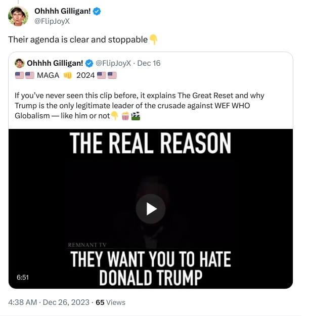 An X (Twitter) post from @FlipJoyX - Ohhhh Gilligan!