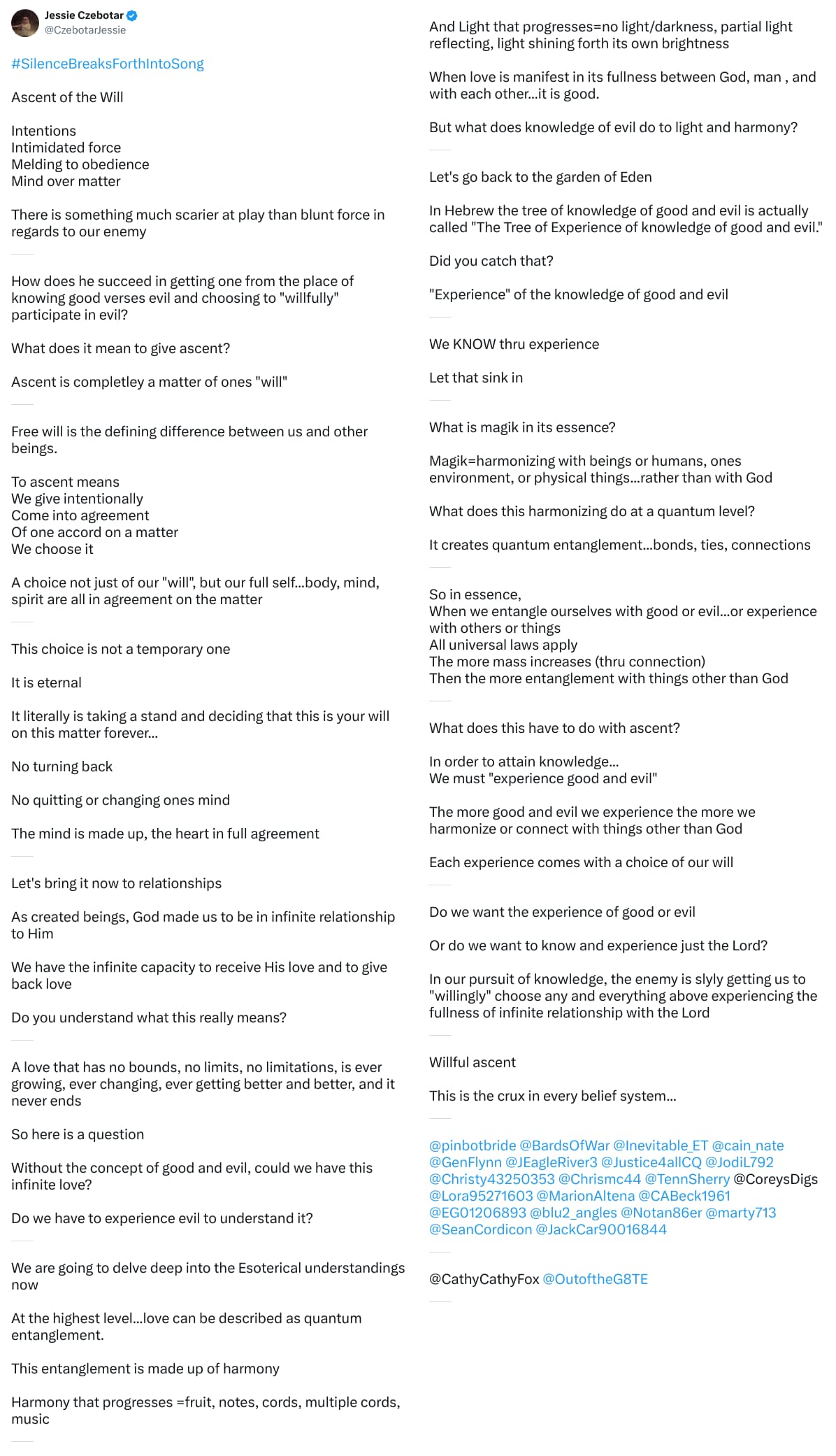 An X (Twitter) post from @CzebotarJessie - Jessie Czebotar