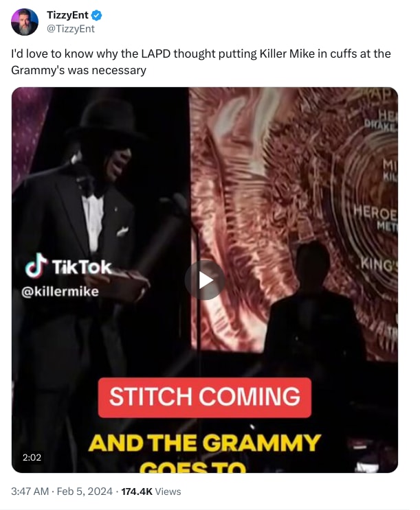 An X (Twitter) post from @TizzyEnt - TizzyEnt