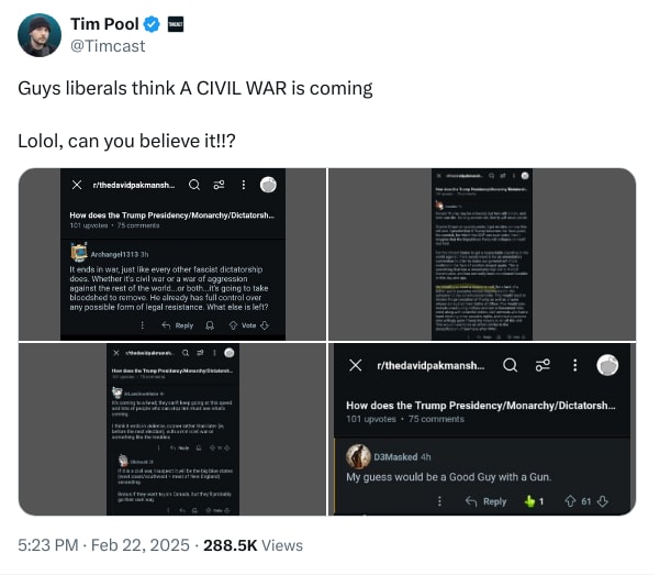 An X (Twitter) post from @Timcast - Tim Pool