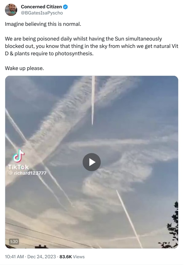 An X (Twitter) post from @BGatesIsaPyscho - Concerned Citizen
