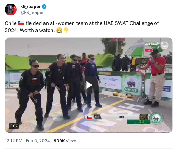 An X (Twitter) post from @k9_reaper - k9_reaper