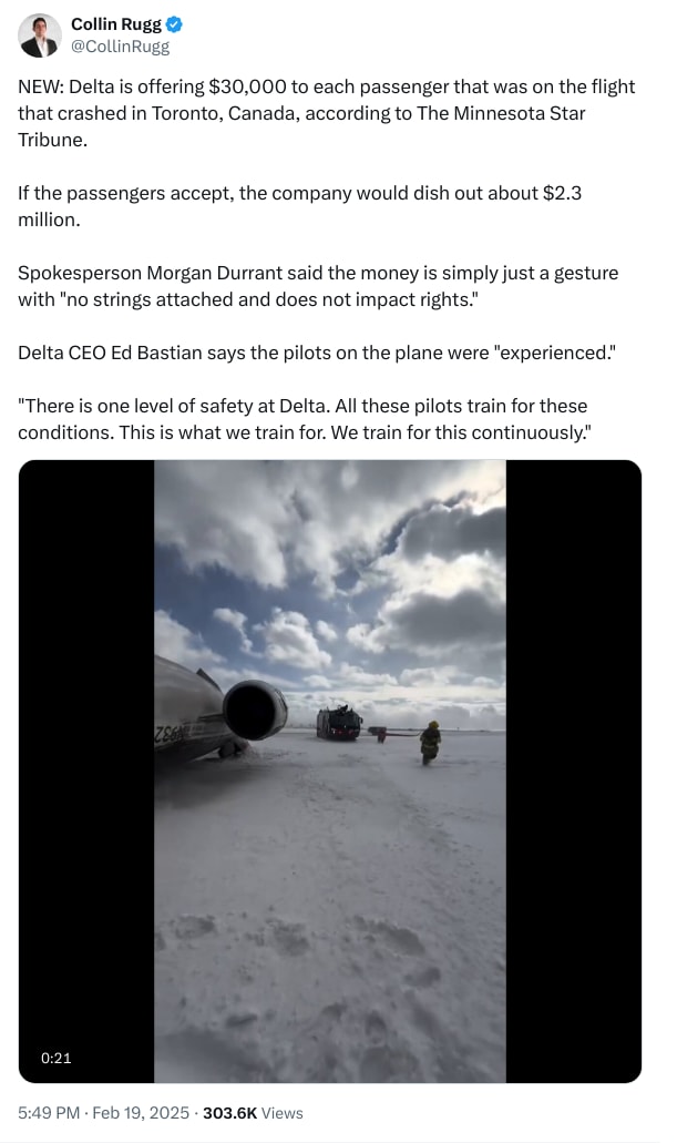 An X (Twitter) post from @CollinRugg - Collin Rugg