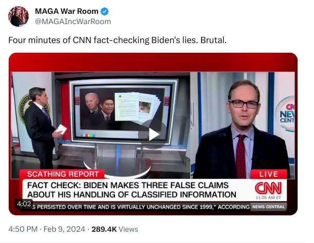 An X (Twitter) post from @MAGAIncWarRoom - MAGA War Room