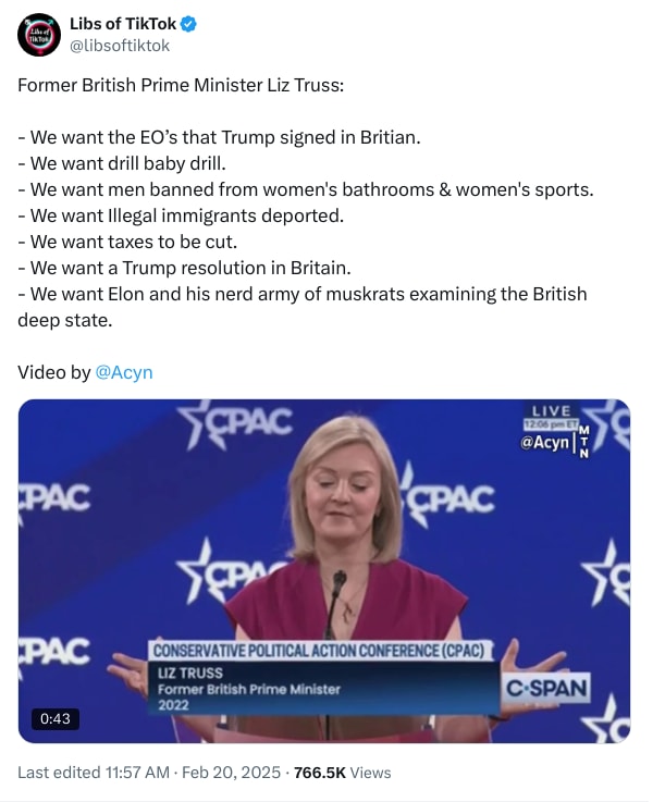 An X (Twitter) post from @libsoftiktok - Libs of TikTok