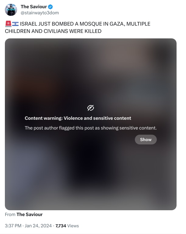 An X (Twitter) post from @stairwayto3dom - The Saviour