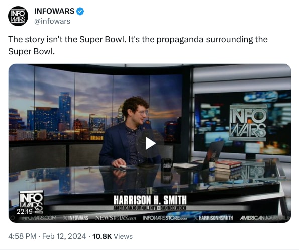 An X (Twitter) post from @infowars - INFOWARS