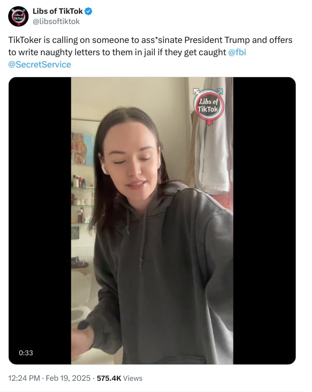 An X (Twitter) post from @libsoftiktok - Libs of TikTok