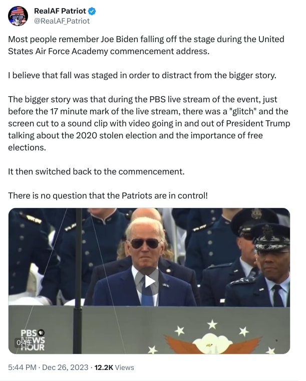An X (Twitter) post from @RealAF_Patriot - RealAF Patriot