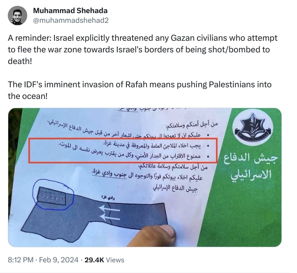 An X (Twitter) post from @muhammadshehad2 - Muhammad Shehada