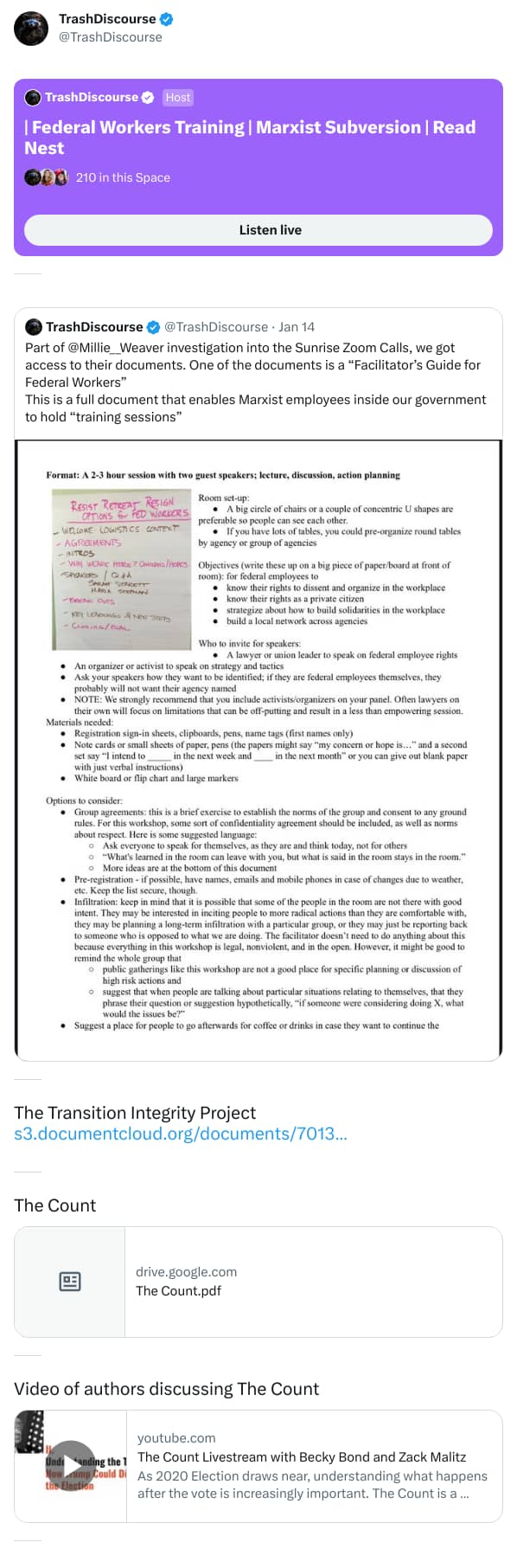 An X (Twitter) post from @TrashDiscourse - TrashDiscourse