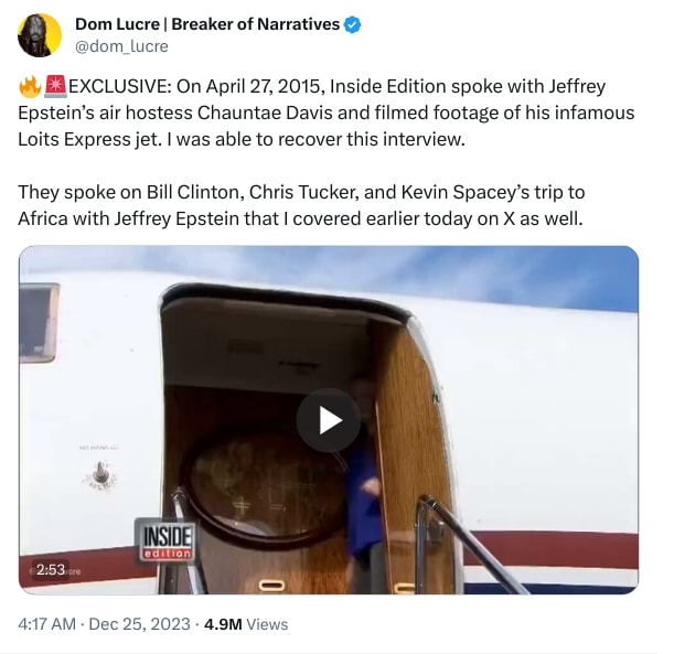 An X (Twitter) post from @dom_lucre - Dom Lucre | Breaker of Narratives