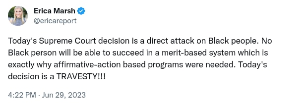 An X (Twitter) post from @ericareport - Erica Marsh