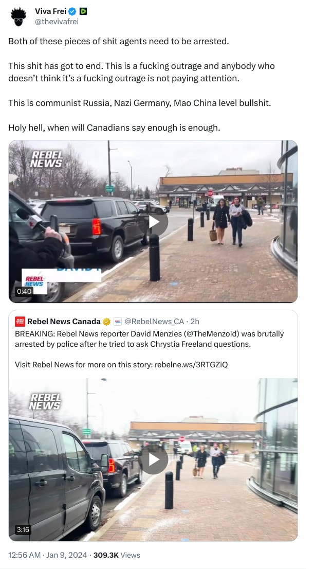 An X (Twitter) post from @thevivafrei - Viva Frei