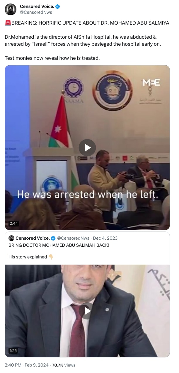 An X (Twitter) post from @CensoredNws - Censored Voice.