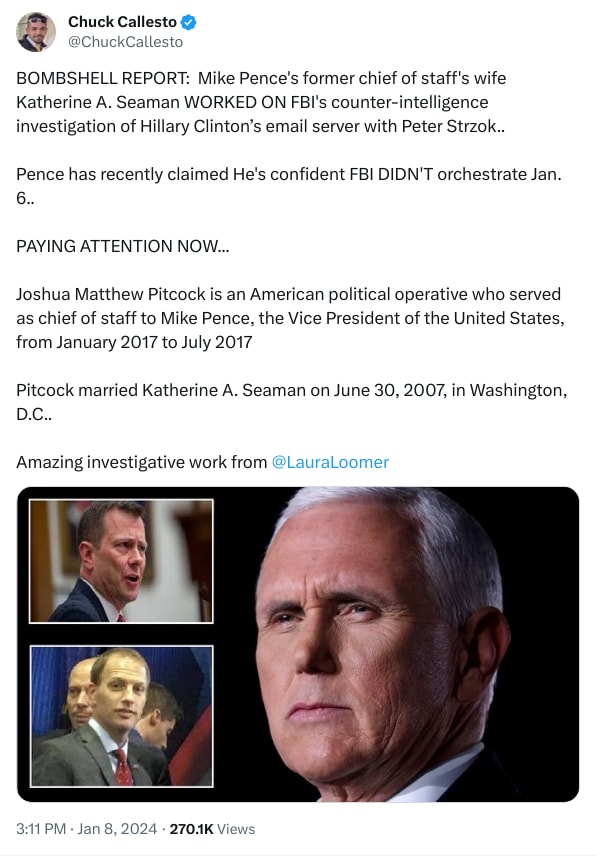 An X (Twitter) post from @ChuckCallesto - Chuck Callesto