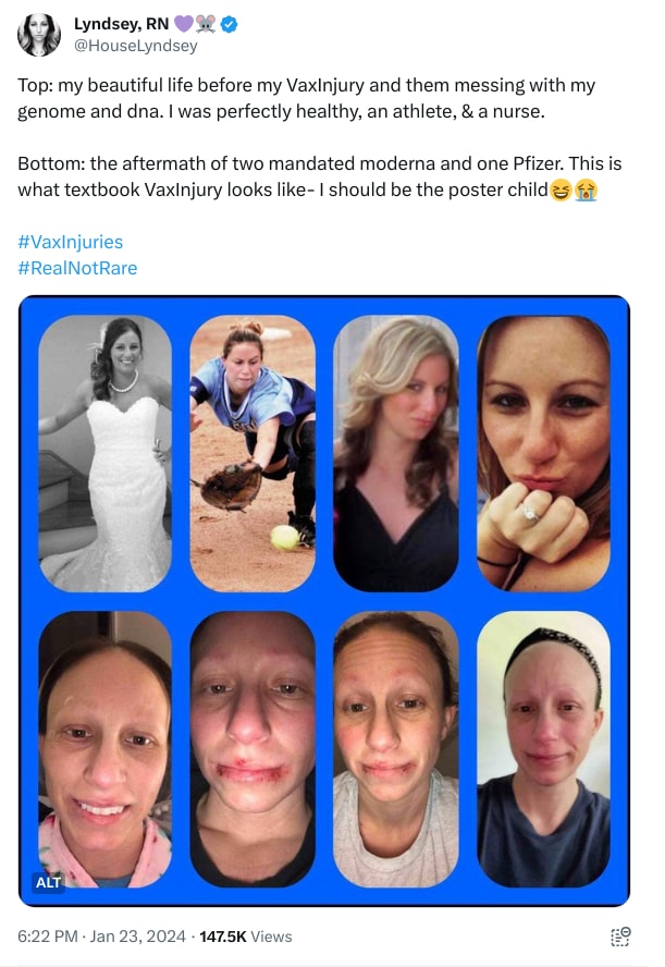 An X (Twitter) post from @HouseLyndsey - Lyndsey, RN 💜🐭