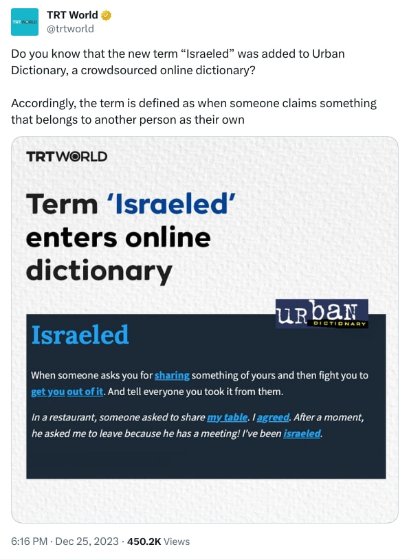 An X (Twitter) post from @trtworld - TRT World