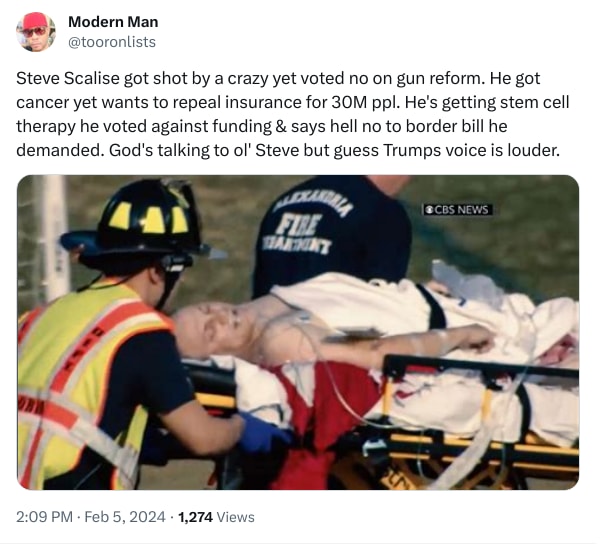 An X (Twitter) post from @tooronlists - Modern Man