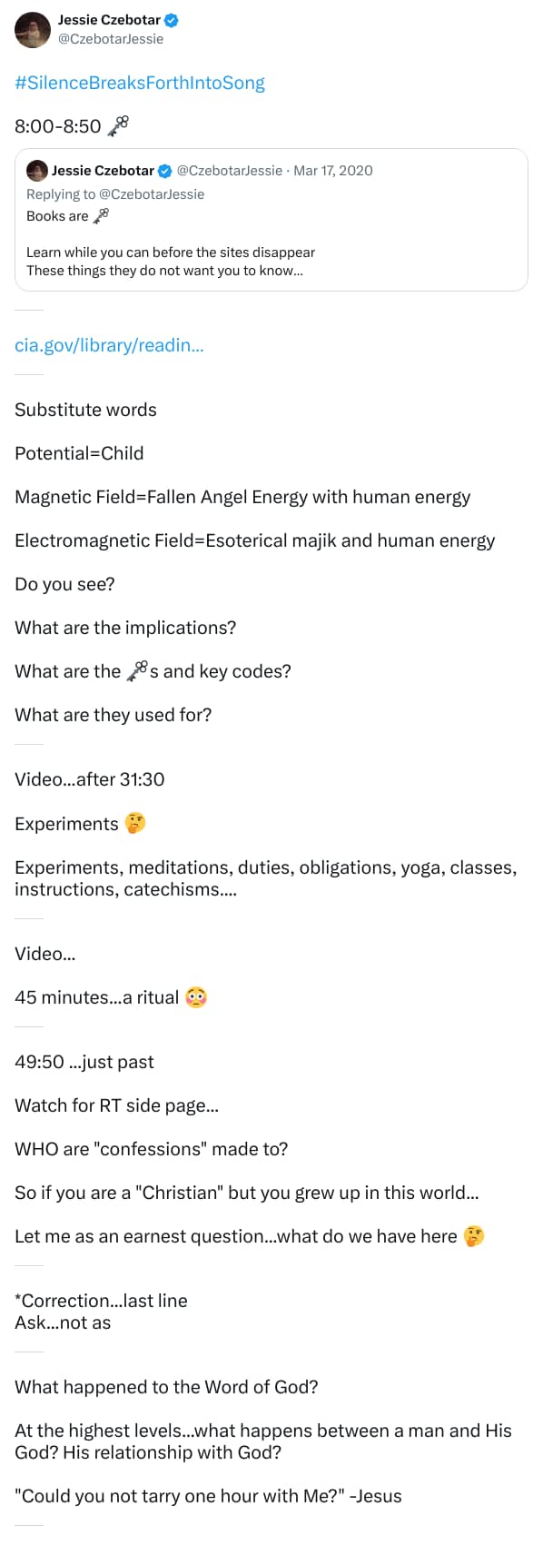 An X (Twitter) post from @CzebotarJessie - Jessie Czebotar