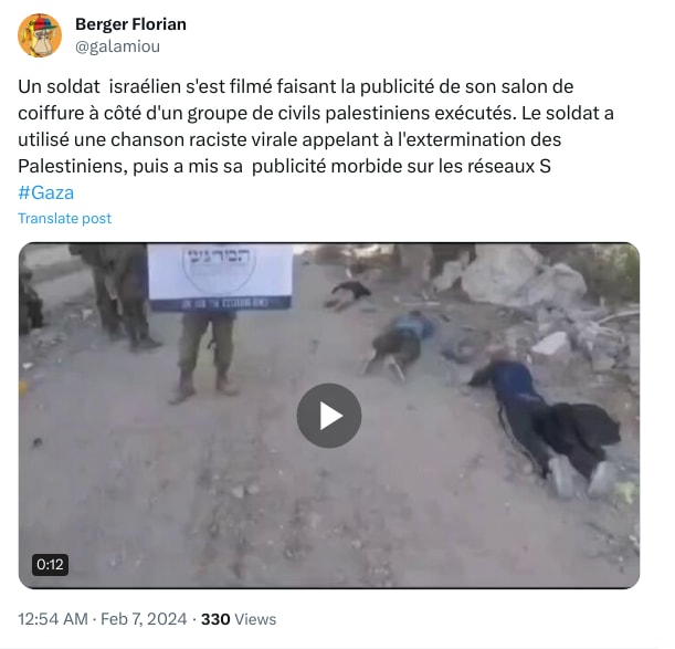 An X (Twitter) post from @galamiou - Berger Florian