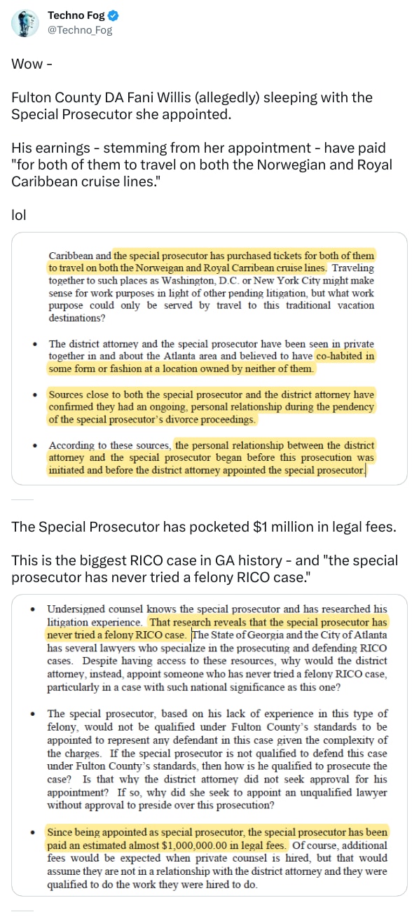 An X (Twitter) post from @Techno_Fog - Techno Fog