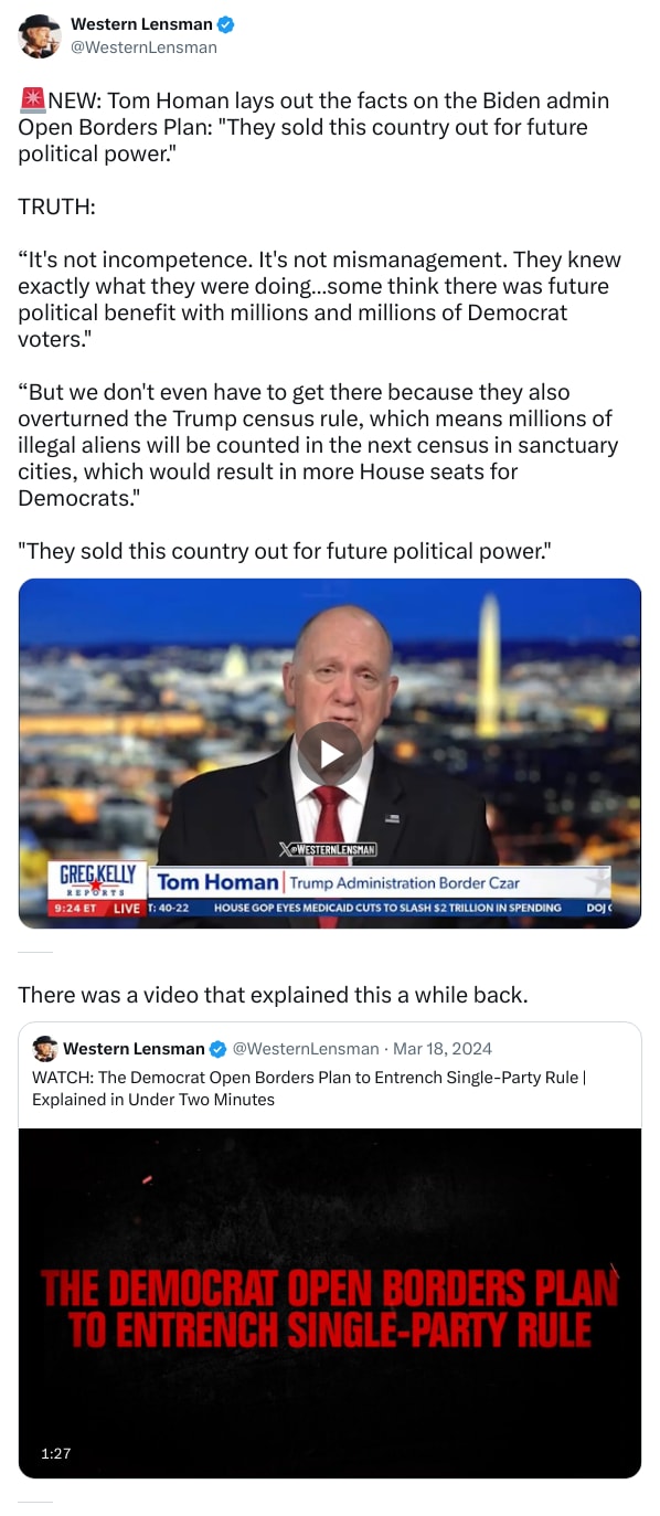 An X (Twitter) post from @WesternLensman - Western Lensman