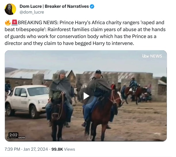 An X (Twitter) post from @dom_lucre - Dom Lucre | Breaker of Narratives