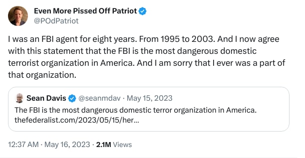 An X (Twitter) post from @POdPatriot - Even More Pissed Off Patriot