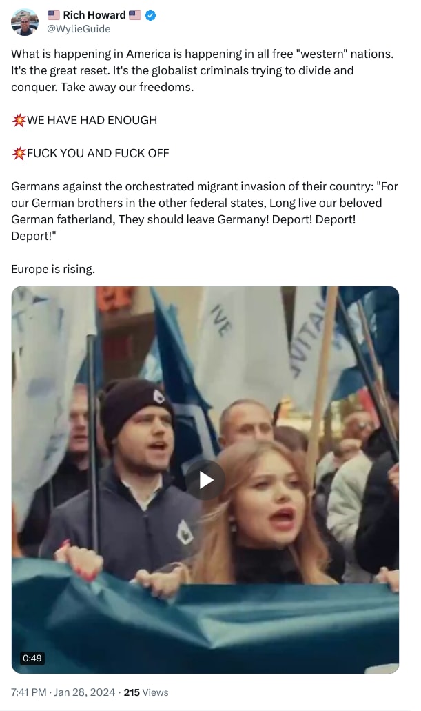 An X (Twitter) post from @WylieGuide - 🇺🇸 Rich Howard 🇺🇸