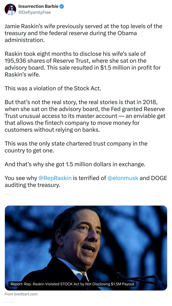 An X (Twitter) post from @DefiyantlyFree - Insurrection Barbie