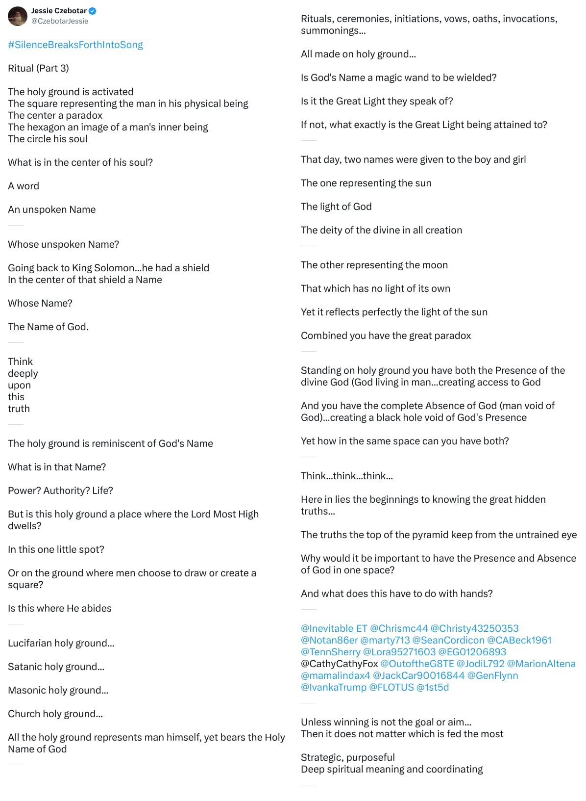 An X (Twitter) post from @CzebotarJessie - Jessie Czebotar