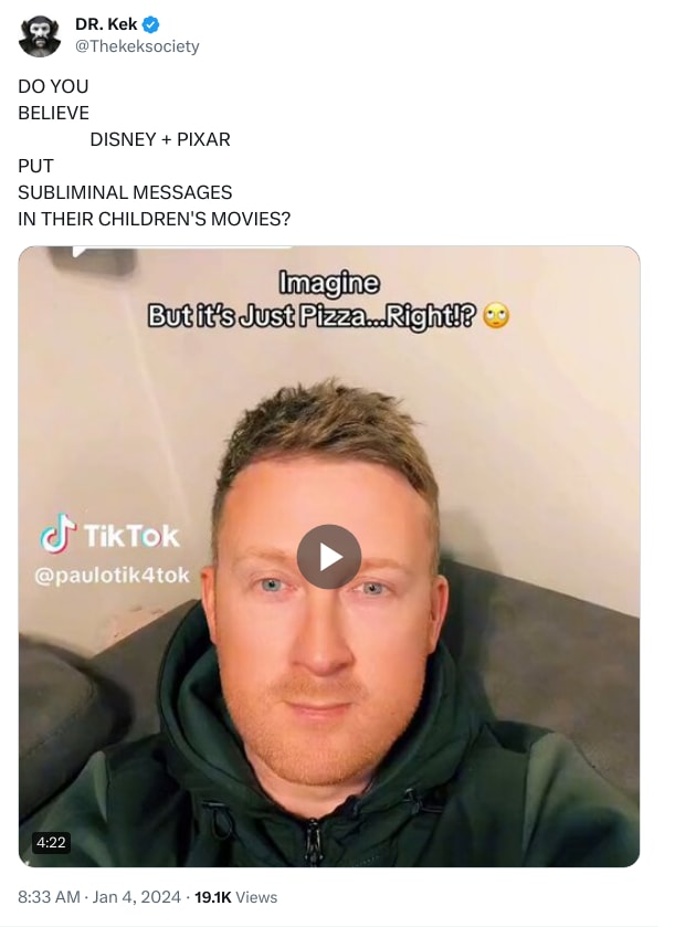 An X (Twitter) post from @Thekeksociety - DR. Kek