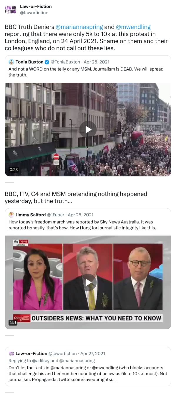 An X (Twitter) post from @laworfiction - Law-or-Fiction