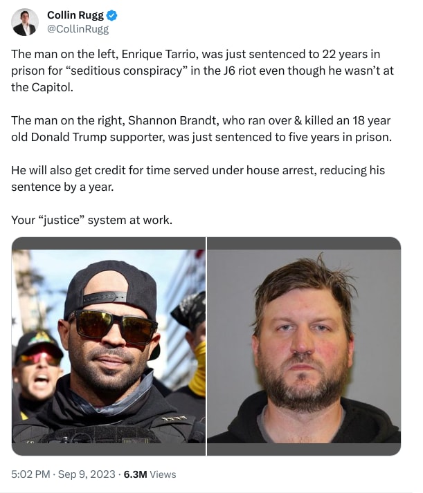 An X (Twitter) post from @CollinRugg - Collin Rugg