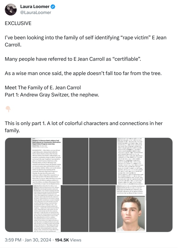 An X (Twitter) post from @LauraLoomer - Laura Loomer