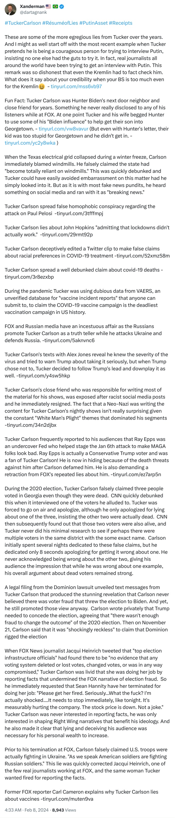 An X (Twitter) post from @dartagnank - Xanderman 🇺🇲 🇧🇷