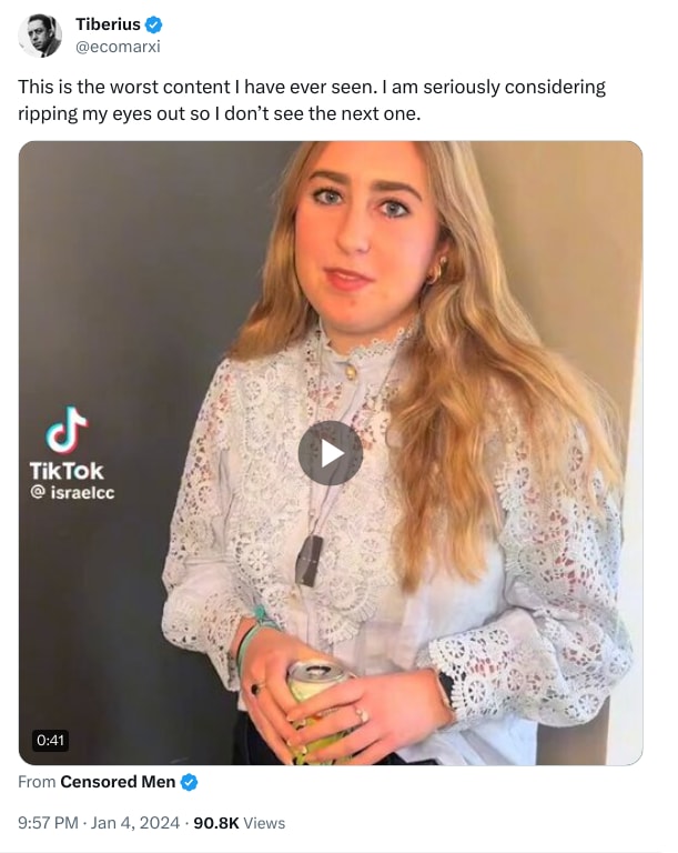 An X (Twitter) post from @ecomarxi - Tiberius