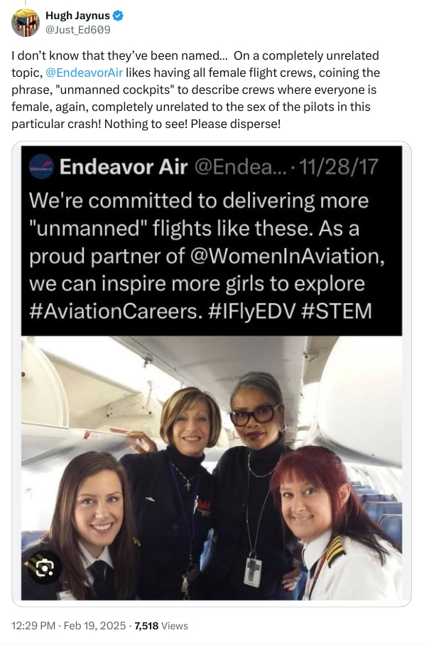 An X (Twitter) post from @Just_Ed609 - Hugh Jaynus