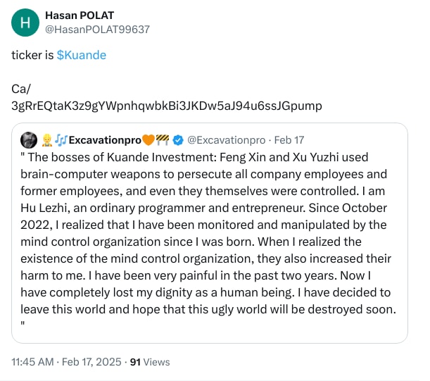 An X (Twitter) post from @HasanPOLAT99637 - Hasan POLAT