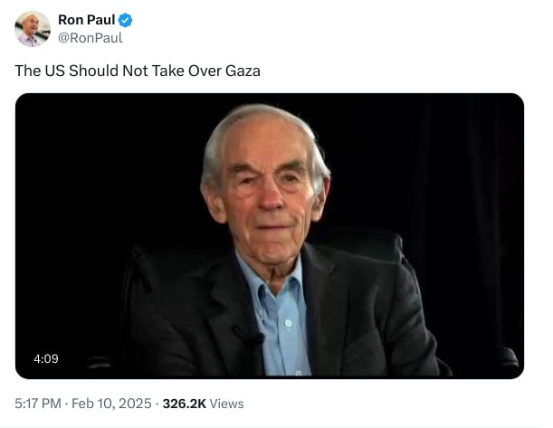 An X (Twitter) post from @RonPaul - Ron Paul