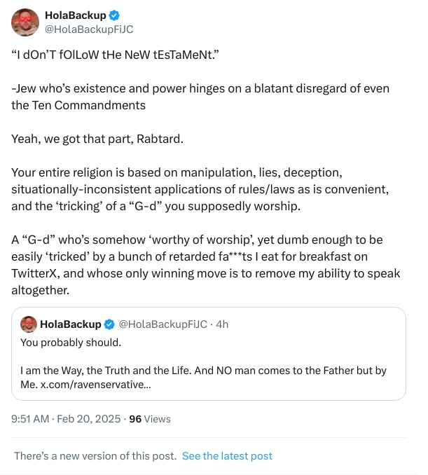 An X (Twitter) post from @HolaBackupFiJC - HolaBackup