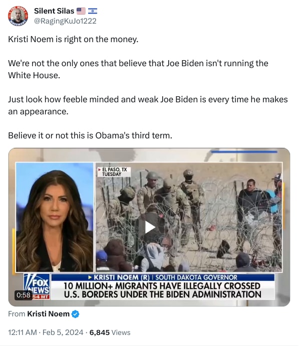 An X (Twitter) post from @RagingKuJo1222 - Silent Silas 🇺🇲 🇮🇱