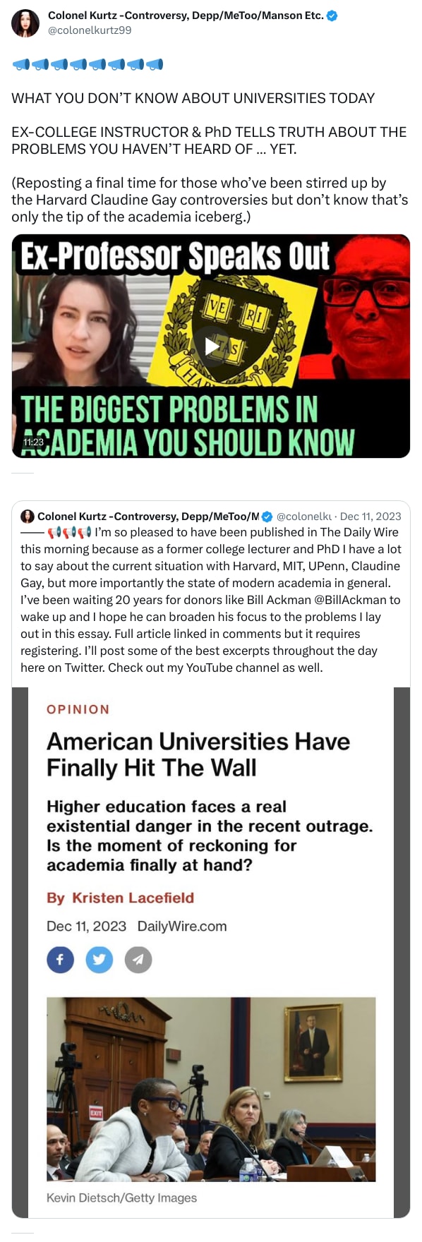 An X (Twitter) post from @colonelkurtz99 - Colonel Kurtz -Controversy, Depp/MeToo/Manson Etc.