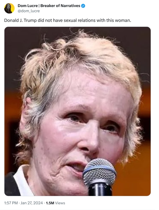 An X (Twitter) post from @dom_lucre - Dom Lucre | Breaker of Narratives