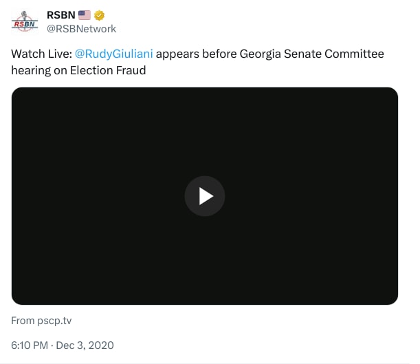 An X (Twitter) post from @RSBNetwork - RSBN 🇺🇸