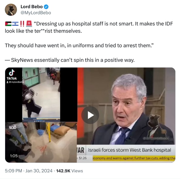 An X (Twitter) post from @MyLordBebo - Lord Bebo