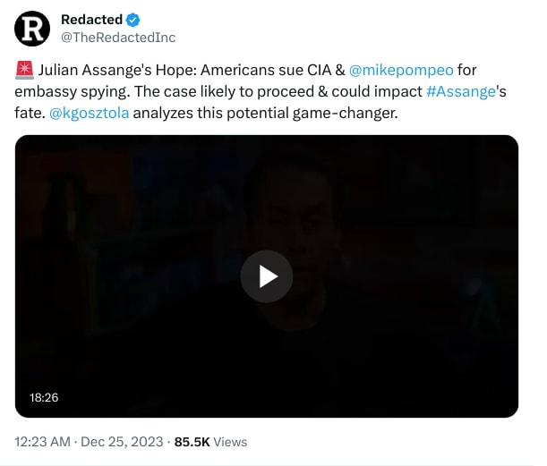 An X (Twitter) post from @TheRedactedInc - Redacted